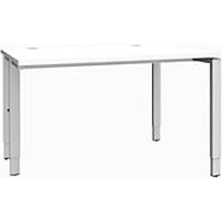 Schäfer Shop  Genius Bureautafel MODENA FLEX, 4-poot rechthoekige buis, eenzijdig, B 1200 mm, wit