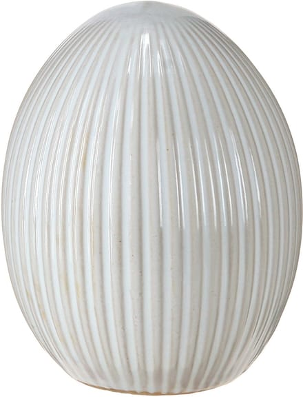Paaseieren Keramiek Decoratief Ei met Groeven Wit Grijs 10×12.5cm 2 St