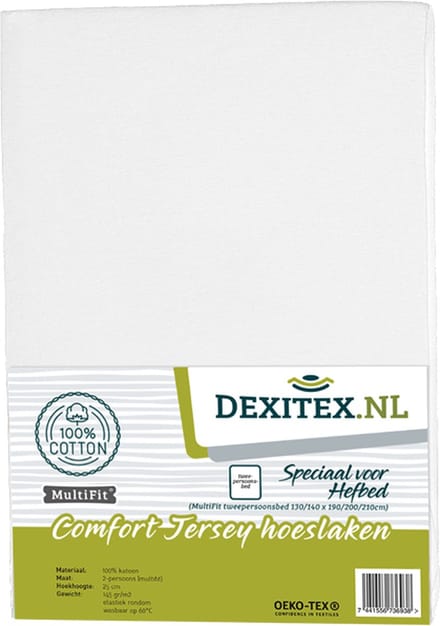Dexitex hefbed 1 x Hoeslaken Wit / Geschikt Camper