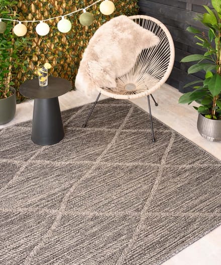 Buitenkleed ruit - Retreat grijs 240x340