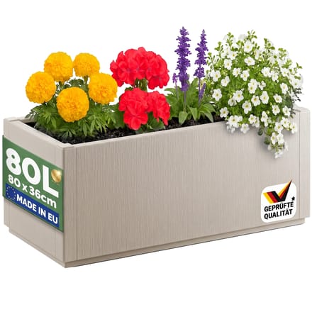 Casaria Plantenbak - Vorstbestendig Drainagesysteem 80l - Wit