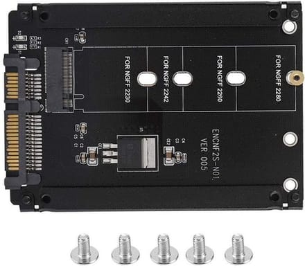 - M.2 naar SATA Adapter - SSD conversiekaart voor Windows Mac en Linux - Snelle gegevensoverdracht - Compact formaat - Geschikt voor M.2 SS...