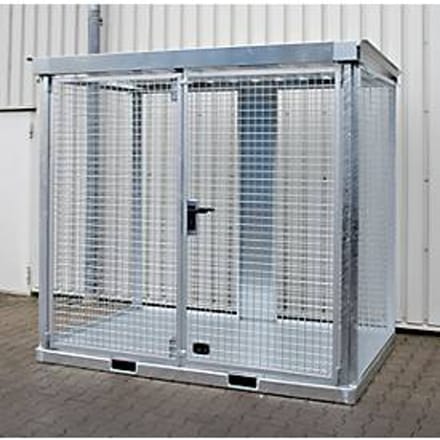 Bauer, gasflessencontainer, type GFC-E, H 2260 x B 1575 x D 2535 mm, Roosterbodem