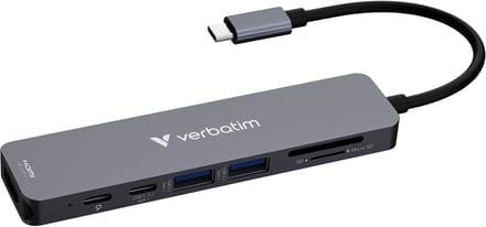 Verbatim Essentials 32158 USB-hub HDMI USB 3.2 Gen1 5 GBit/s USB-C PD laadaansluiting, Met Pass-Through stroomaansluiting Grijs