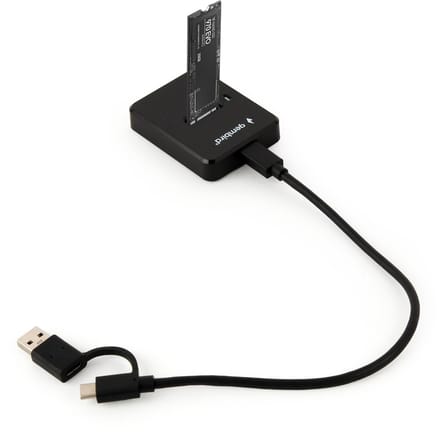 Gembird DD-U3M2 - SSD docking station - M.2 Card (PCIe NVMe & SATA) - USB 3.2 (Gen 2)