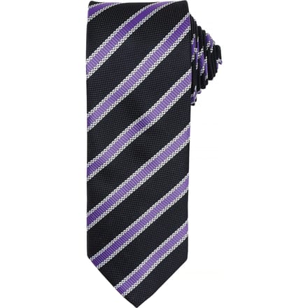 Premier Heren Wafelstrook Formele zakelijke stropdas (Zwart/Rich-Violet)