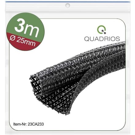 Quadrios 23CA233 23CA233 Gevlochten slang Zwart Polyester 25 tot 26 mm 3 m