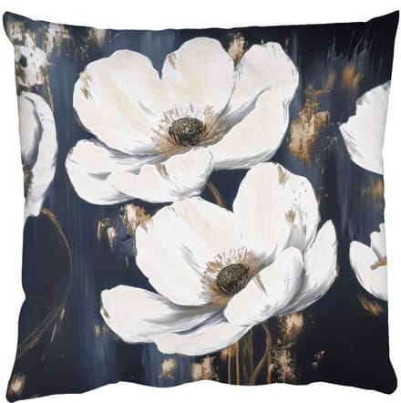 Sierkussens - Kussentjes Woonkamer - 60x60 cm - Bloemen - Wit - Abstract
