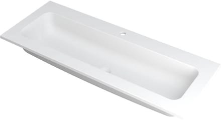 INK Faktor Wastafel Polystone Centraal met 1 Kraangat - 1200x450x15 mm - Mat Wit