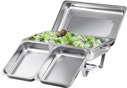 Chafing Dish Buffet Set - 9L Capaciteit, Inclusief Deksels en Inklapbare Frames voor Catering en Feesten