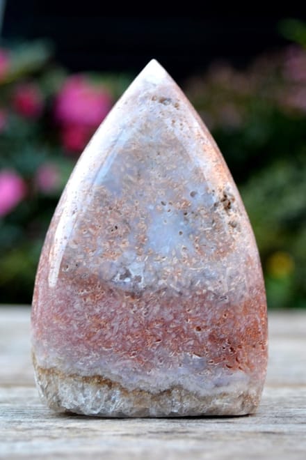 Decoratief edelsteen roze Amethist sculptuur # 13