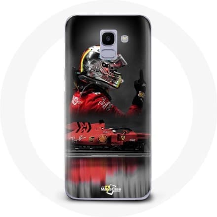 Case voor Samsung Galaxy A6 2018 Formule 1 Sebastian Vettel F1 Racing Driver Rood