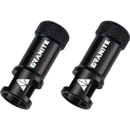Granite - Juicy Nipple Ventieldopje - Zwart - voor presta - 2 stuks