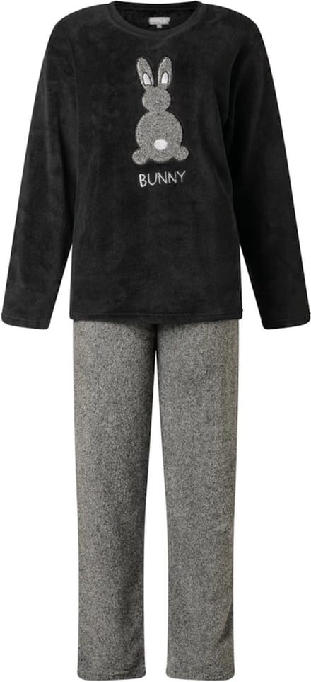 Cocodream dames huispak fleece - maat M - Bunny - zwart