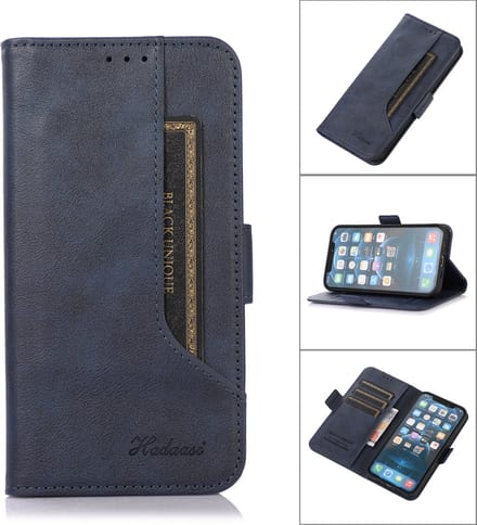 Bookcase geschikt voor Apple iPhone 13 Pro Max – PU Lederen Telefoonhoesje – Pasjeshouder - Blauw