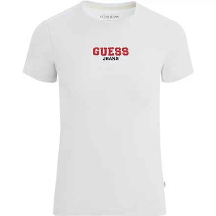 Guess Jeans Slim Rib Emb T-shirt Met Korte Mouwen Wit M Vrouw