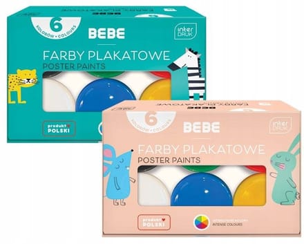 BEBE Interdruk Posterverfset - 6 levendige kleuren (20 ml per stuk)