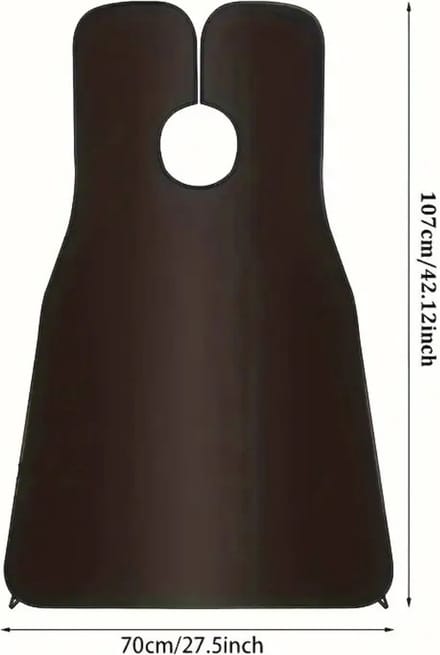 Nivard Baardschort - Beard Bib - Scheerschort - Baard Cape - Kappersmantel - Kapmantel - Zwart