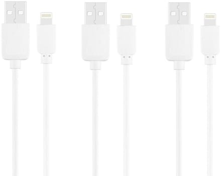 3 stuks OneOne 1,0m laadkabel. OneOne USB Lightning kabel met E75 chip. Oplaadkabel snoer past op Apple iPhone 5, iPhone 5c, iPhone 5s, iPhone 6, iPhone 6 Plus, iPhone 6s, iPhone 7, iPhone 7 Plus, iPhone 8, iPhone 8 Plus