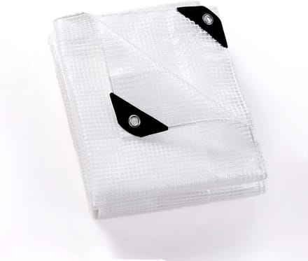 Afdekzeil Waterdicht - Beschermend Zeildoek - Universeel Gebruik - Scheurvast UV-gestabiliseerd - 5 x 5 Meter - Transparant Wit