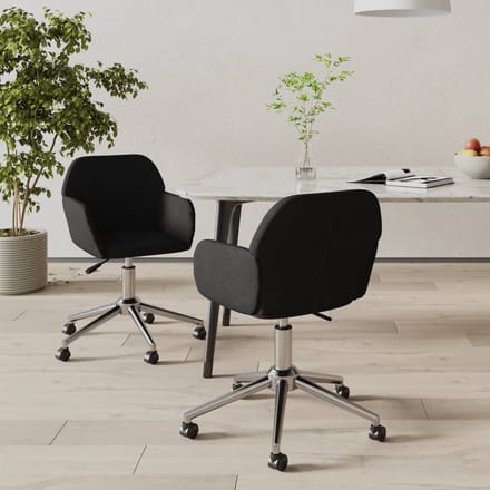 vidaXL - Eetkamerstoelen - draaibaar - 2 - st - stof - zwart