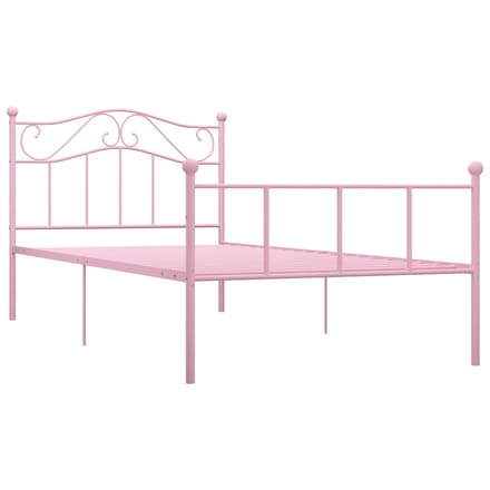 vidaXL - Bedframe - metaal - roze - 100x200 - cm