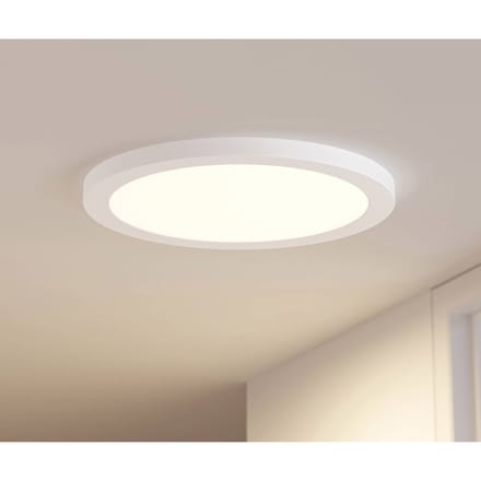 Prios LED plafondlamp Aureka, bewegingsmelder, Ø 33 cm, wit