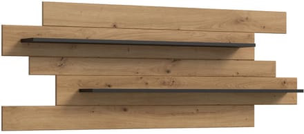 Canu wandkast wandplank 2 planken eiken decor, donkergrijs.