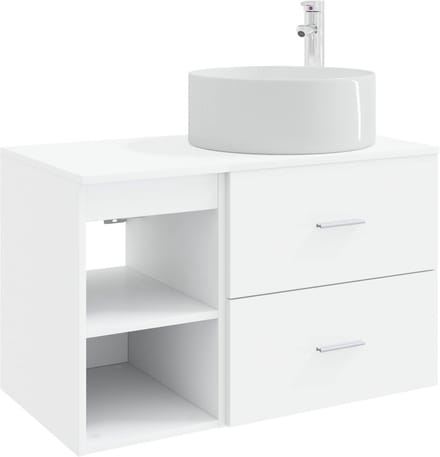 vidaXL - Badkamermeubel - Set - 2 - st - Wit - Bewerkt - hout