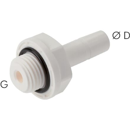6mm x G1/4'' insteekfitting POM buitendraad EPDM [5 Stuks]