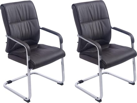 CLP XXL Anubis Set van 2 Eetkamerstoelen - Kunstleer bruin