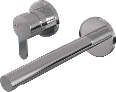 Brauer Chrome Edition inbouw wastafelmengkraan met rechte uitloop en rozetten model D2 chroom