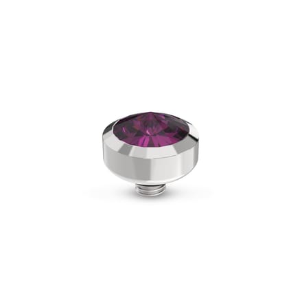 Melano Twisted Glossy Steentje Amethyst Zilver
