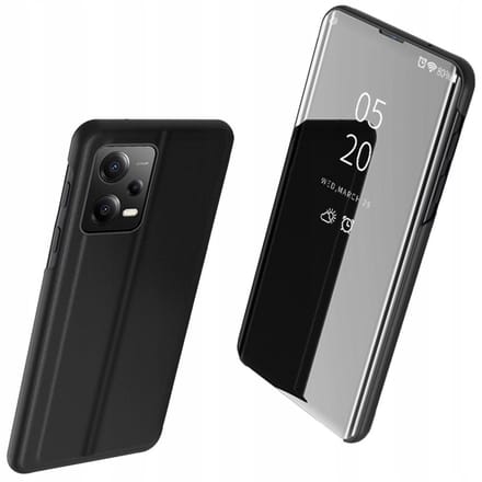 Hurtel Clear View Case Cover for Xiaomi Redmi Note 12 Pro+ with a Flip Cover Black