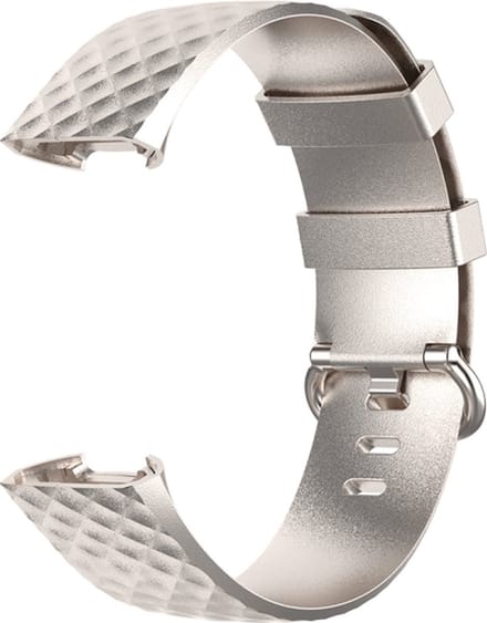 Go Go Gadget - Schubben Siliconen Bandje - Sportbandje - Fitbit Charge 3 & 4 - M/L - Champagne