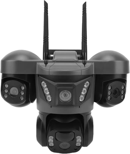 Beveiligingscamera Zonne-energie - Drievoudige Lens Camera - Buitenbewaking Huis - AI Bewegingsdetectie - 12 MP 6K - Wit