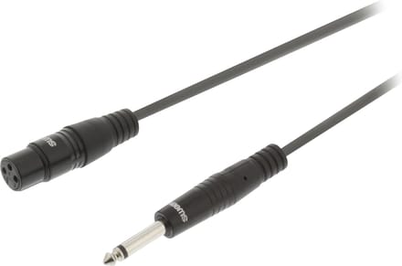 Sweex XLR (v) - 6,35mm Jack mono (m) audiokabel - 5 meter