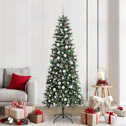 vidaXL - Kunstkerstboom - Groen - 210 - cm - PVC - en - Plastic - en - Staal