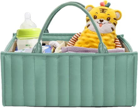 Luier Organizer - Baby Opberger - Babykamer Organiseren - Flexibele Scheidingswanden - 38x25x17 cm - Groen