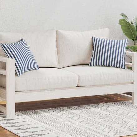 vidaXL - Buitenkussens - 45x45 - cm - gestreept - marineblauw - 2 - st