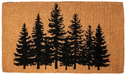 Deurmat Kokos handgeweven dennenbomen 75cm