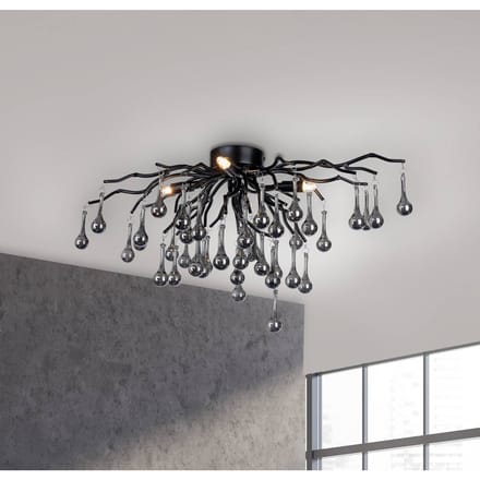 Paul Neuhaus plafondlamp Icicle, 4-lamps, zwart
