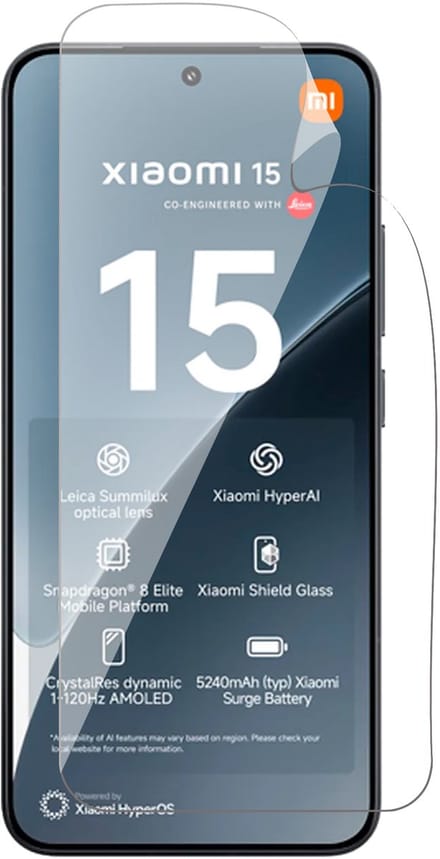 Screenprotector geschikt voor Xiaomi 15 - 1x FlexGuard Screen Protector