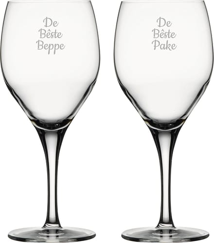 Gegraveerde Rode wijnglas 42,5cl De Bêste Pake-De Bêste Beppe