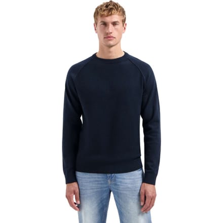 No Excess Pullover Crewneck Solid Waffle Knit Night Größe: L | Pullover Outlet | Herren | Schwarz
