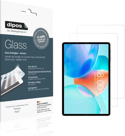 dipos – 2x Pantserfolie geschikt voor Teclast P50T | 9H Screenprotector