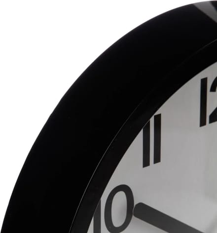 Atmosphera Wandklok - Zwart - Kunststof - Dia22 cm