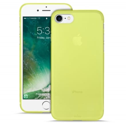 Puro Ultra Slim "0.3" Cover iPhone 7 limonkowy + folia