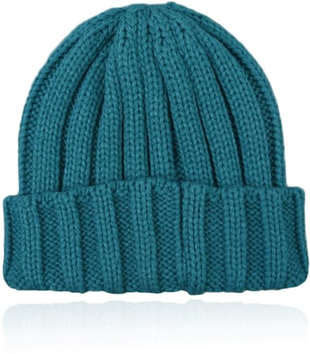 LGT JWLS Grofgebreide Dames Beanie met Omslagrand - Petrol