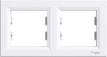 Schneider Electric ASFORA Serie - Dubbele Horizontale Frame - Wit - BRS